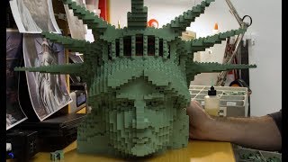 Stunning Creation of 9 Foot Tall Statue of Liberty - LEGO - Time Lapse
