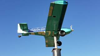 Weathervane made from an actual airplane at Graham Field