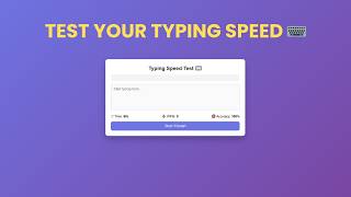 Typing Speed Test Website Using HTML CSS & JavaScript | Beginner Project #HTMLCSSJS