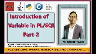 Variable in PLSQL Part-2 || Oracle SQL Tutorial