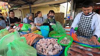 大哥直接跟帥城武輸贏 整盤鮭魚直接一次定勝負 興達港王中皇 帥城武 高雄興達港 海鮮叫賣 叫賣哥