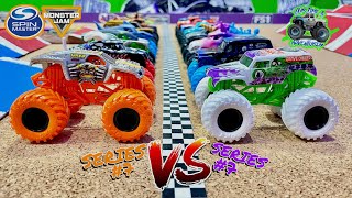 Toy Diecast Monster Truck Racing Tournament | Round #12 | Spin Master MONSTER JAM Series #7 vs #8