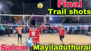 Erode 20000rs match | Final trail shots | Mayiladuthurai vs Salem | Mr Love Volleyball