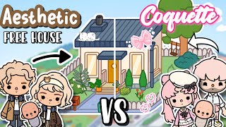 TOCA BOCA | Family AESTHETIC VS Family COQUETTE in FREE HOUSE Idea🧺🎀Design House Ideas TocaLifeWolrd