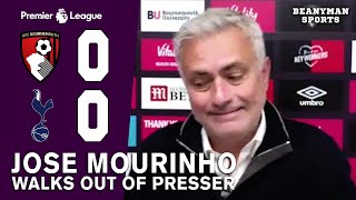 Jose Mourinho Walks Out Of Press Conference After Technical Difficulties!? Bournemouth 0-0 Tottenham