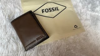 Dompet Fossil Cowok Size Mini tapi Muat Banyak! (Allen Trifold RFID-Dark Brown)