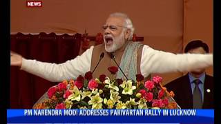 PM addresses a Parivartan Rally in Lucknow