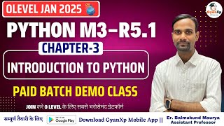 Chapter-3 || Introduction to Python Programming || O Level M3-R5.1
