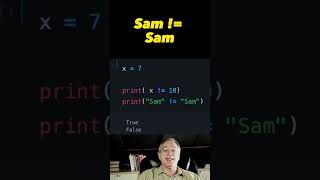 Not equal operator in Python 🐍 #shorts