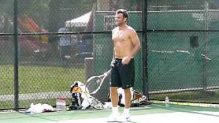 Sexy Tennis players practicing.