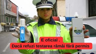 Confirm! Șoferii NU mai Pot Refuza Testarea cu Drugtestul sau Alcooltestul Poliției!