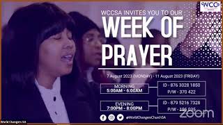 WCCSA: August - Week of Prayer | Day 2/5 | Morning Session | Ps Giet Khosa