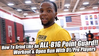 Michigan Point Guard Xavier Simpson Workout \u0026 Open Gym Highlights! Loaded Pro/D1 Run!