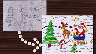 How To Draw Santa Claus | How To Draw Christmas Tree | Draw+Colour