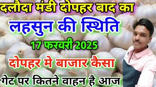 दलौदा मंडी दोपहर बाद की लहसुन की स्थिति 17 फरवरी 2025 |new ooty garlic rate today daloda Mandi