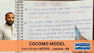 Lec 68 - COCOMO Model - Software Engineering Tutorials