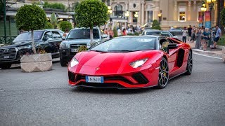 Lamborghini Aventador S Roadster - LOUD Accelerations in Monaco !