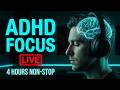 4H DEEP HYPERFOCUS 🧠 40Hz Dark Ambient • 4 Hours Non-Stop | ADHD Focus Music
