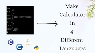 Make Calculator in 4 different programming languages || c || cpp || java || python