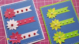 Easy Flower \u0026 Banner Card | Using Scraps