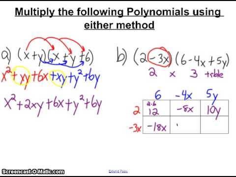 Introductory Material Part 2- Multiplying Polynomials - YouTube