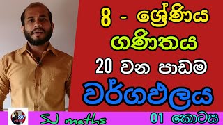 grade 8 maths lesson 20 Area part 1 sinhala | 8 wasara ganithaya 20 padama wargapalaya 01 | SJ maths