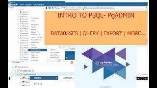 PostgreSQL: Create Database, Spatial Extensions, Query using PgAdmin