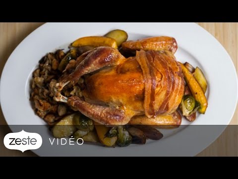 Pintade Entière Rôtie Aux Champignons Sauvages | Zeste - YouTube