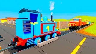 Train VS Train | Train Thomas Tank | Lego Hammer Destroys Trains - Brick Rigs