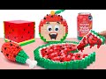 ASMR Mukbang LEGO SQUARE Watermelon In Real Life - Lego Food Stop Motion ASMR