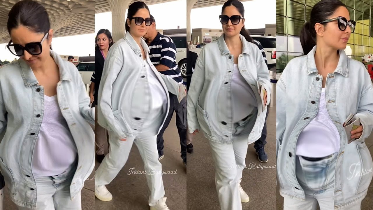 PREGNANT Katrina Kaif Flaunting Her Baby Bump As She Spotted At Mumbai ...