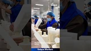 Manufacturing lotion bottles- The workers do their job perfectly || #machine #shorts