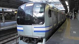 【列車発着・通過シーン  JR東日本編92】横須賀線E217系Y-109+Y-3編成 普通久里浜行  品川駅到着～発車