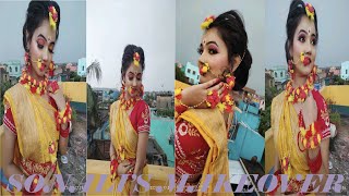 BENGALI TRADITIONAL HALDI MAKEOVER !! SONALI DAS