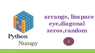 Python NumPy Tutorial | Machine Learning Basic Part-2 (Creating Arrays, linspace,arange )