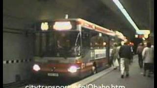 Kerb guided trolleybus \u0026 tram at Essen's Berliner Platz stn (2)