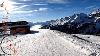 [4K] Skiing Crans-Montana, All Nationale - Barzettes Top to Bottom, Valais Switz
