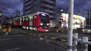 静岡鉄道静岡清水線A３００２ｆ普通列車新静岡行き日吉町駅到着シーン2021.02.25.