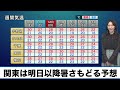 肌寒かった関東 明日以降は暑さもどる予想