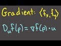 Calculus 3, Session 17 -- Gradient; directional derivative