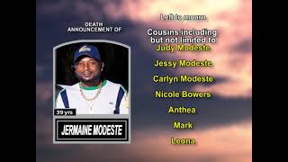 Jermaine Modeste ~ Long Obituary
