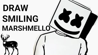 How to draw smiling Marshmello like GuuhDrawings || step by step tutorial