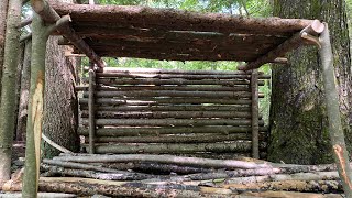 Revamping the Bushcraft Fort // Making a Shelter for Firewood // Part 10