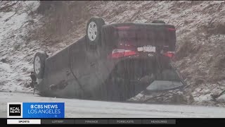 Snowfall creates chaos on San Bernardino Mountain roads