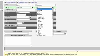 Database & Table Creation: phpMyAdmin