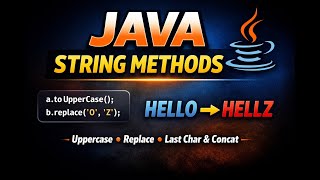 Java String Methods Explained with Example | Scanner, replace(), charAt(), concat()