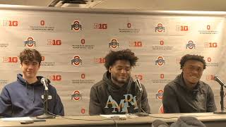 Michigan Wolverines Dominic Zvada, Josaiah Stewart, Kalel Mullings, Ohio State post game