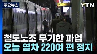 철도노조 파업...오늘 하루 열차 220여 편 운행정지 / YTN