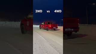 RAM 1500 HEMI on Snow! Testing 2WD vs 4WD. Result and difference is HUGE! #ram #cars #snow #carlife