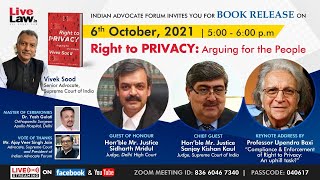 Justice Sanjay Kishan Kaul -Right to Privacy:Arguing for the People : Book release- Sr.Ad Vivek Sood